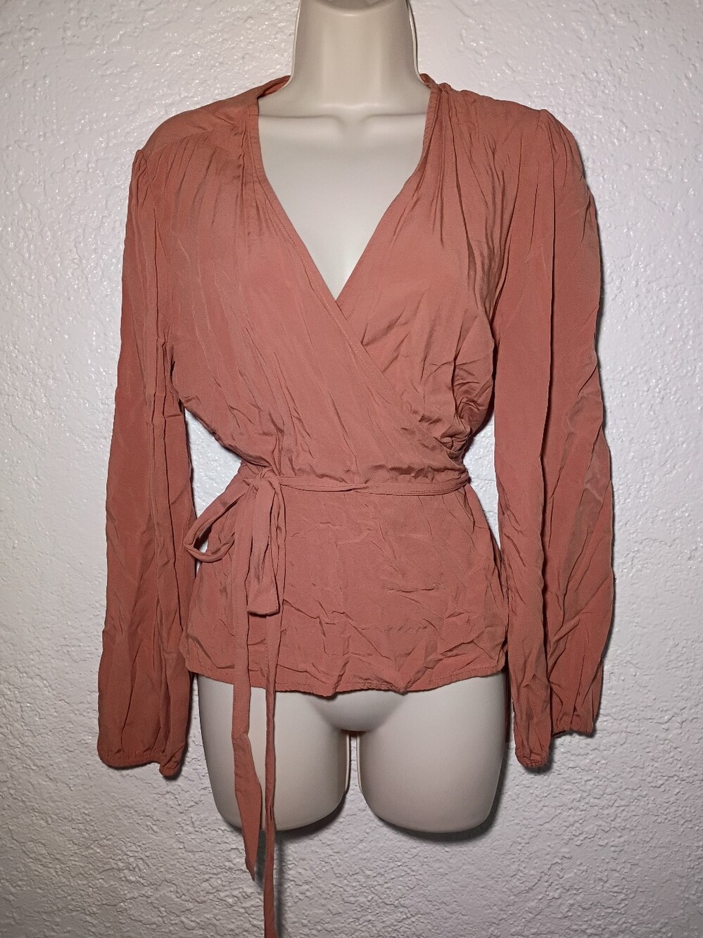 Old Navy Warm Hickory True Wrap Top